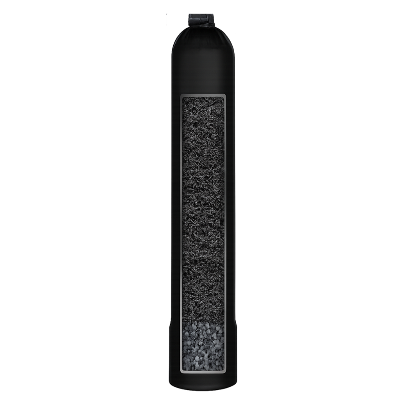 Whole home carbon filter tank cutaway