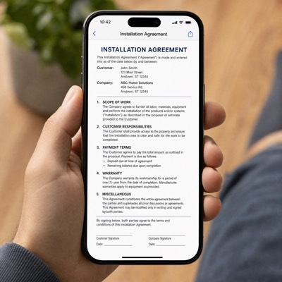 Installation agreement on a phone